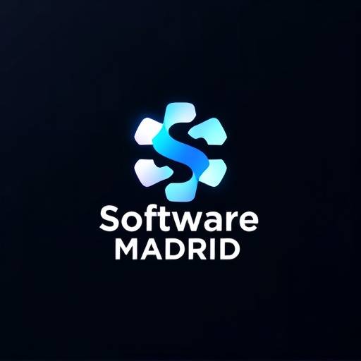 Animación del logo de 'Software Solutions Madrid', un diseño moderno y llamativo.